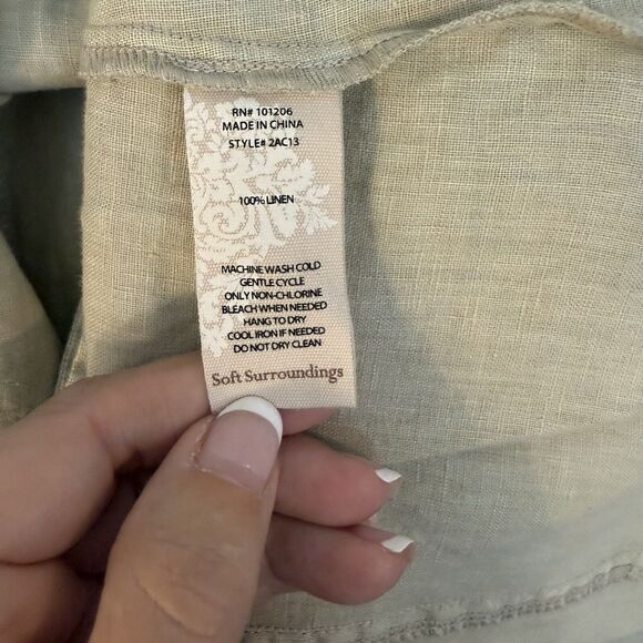 Soft Surroundings Eza Jacket Sz S NWT Beige Linen Notch Collar Lagenlook Boho - Picture 13 of 16
